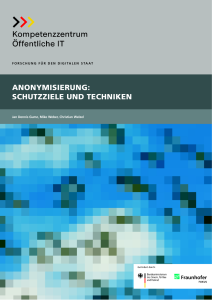 Titelbild der Publikation Anonymisierung - Schutzziele und Techniken
