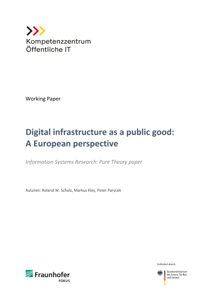 Titelbild der Publikation Digital infrastructure as a public good - A European perspective