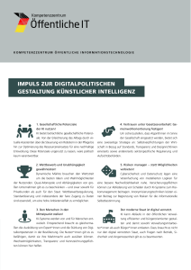 Titelseite Impuls zur digitalpolitischen Gestaltung künstlicher Intelligenz