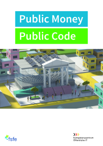 Titelbild der Publikation Public Money Public Code - Modernisierung der öffentlichen Infrastruktur mit Freier Software