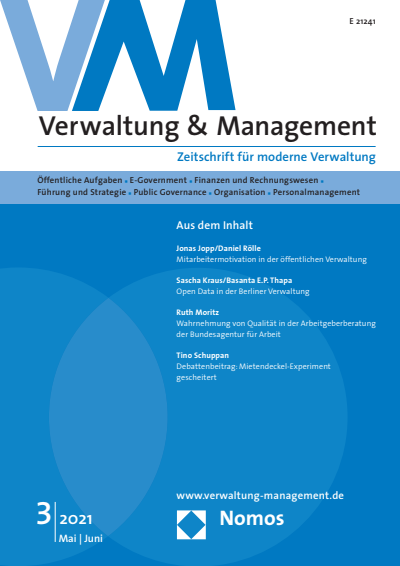Titelseite VM Verwaltung & Management, Jahrgang 27 (2021), Heft 3