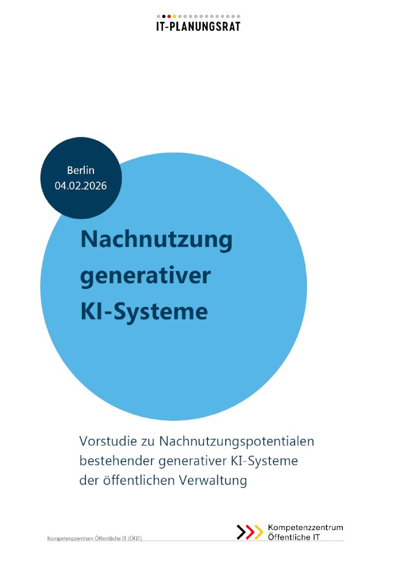 Titelseite der Publikation Nachnutzung generativer KI-Systeme