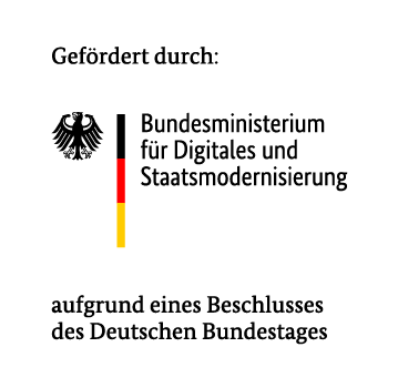 Logo Gefördert durch: Bundesministerium für Digitales und Staatsmodernisierung (BMDS)