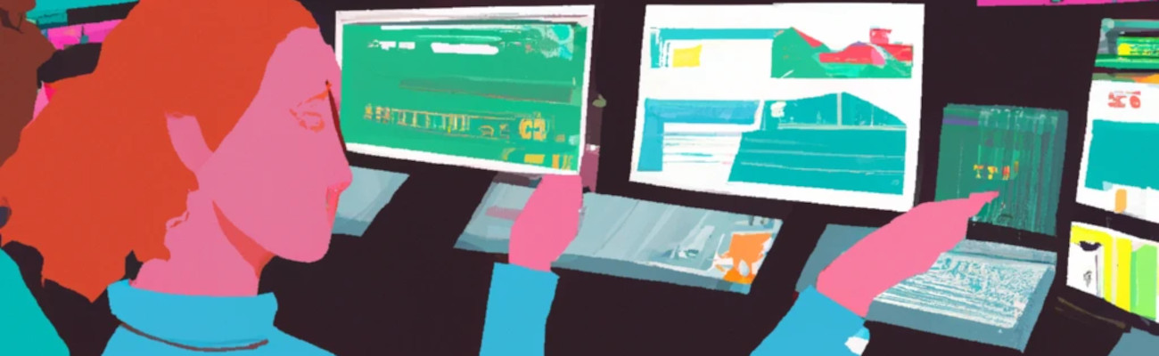 data control room with dasboards showing policy relevant info